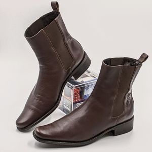 Brown Leather Chelsea Boots Italy Womens 8